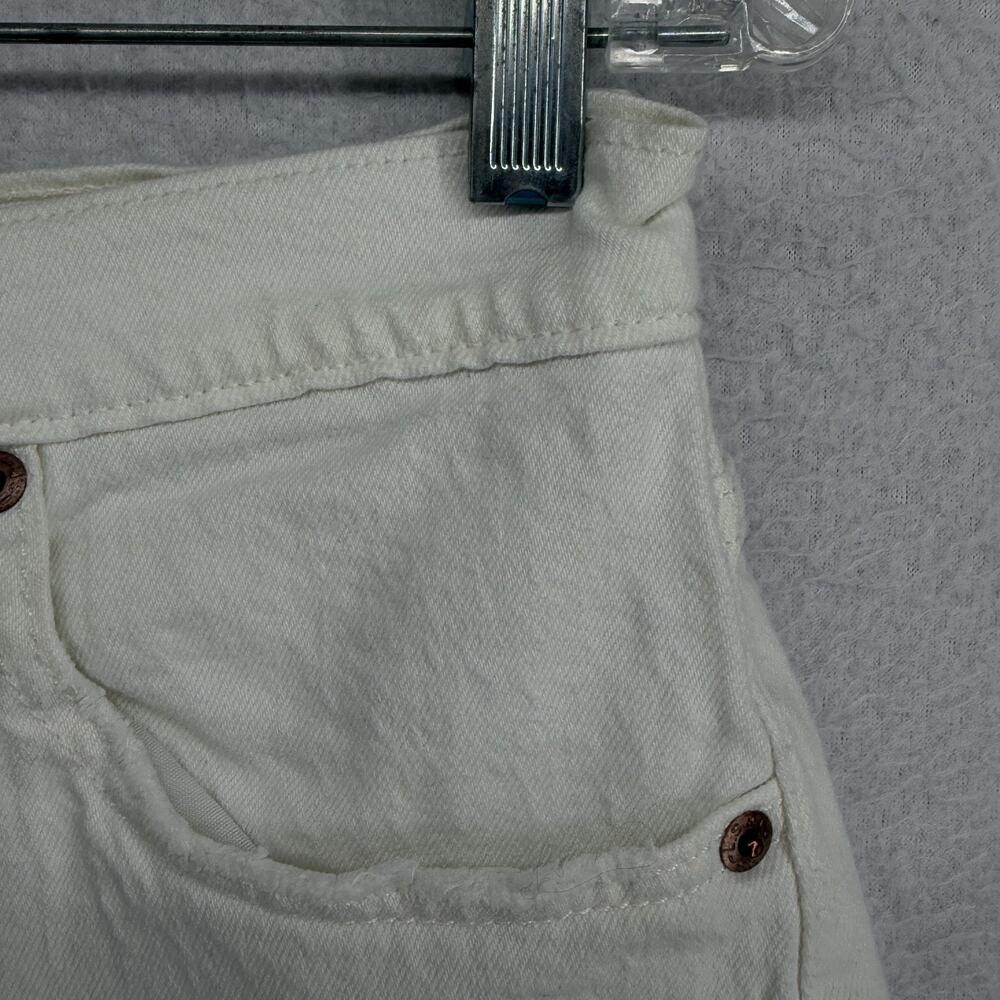 LEVIS Shorts Womens 28 501 Cut Off 3" Frayed Button Fly Denim Cotton White - Picture 4 of 14